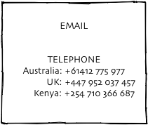 
EMAIL 
pablo@pablolatona.com

TELEPHONE
Australia: +61412 775 977
               UK: +447 952 037 457
         Kenya: +254 710 366 687